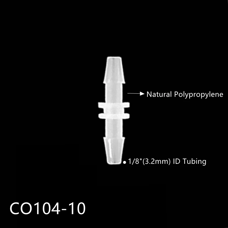 1/8 Inch 3.2mm 2 Ways I Type Equal Pipe Straight Plastic Hose Barbed Connector