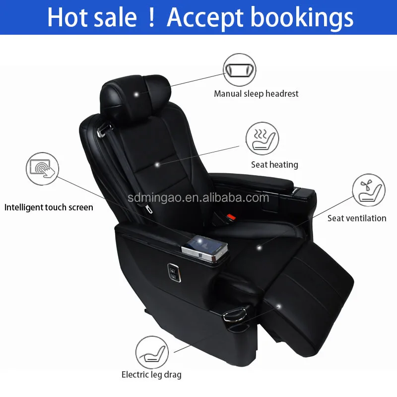 For Alphard Alpha Luxury Seat Modified Premium Leather PU Customized Logo Transit Folding Seat General Seat Sienna Vip