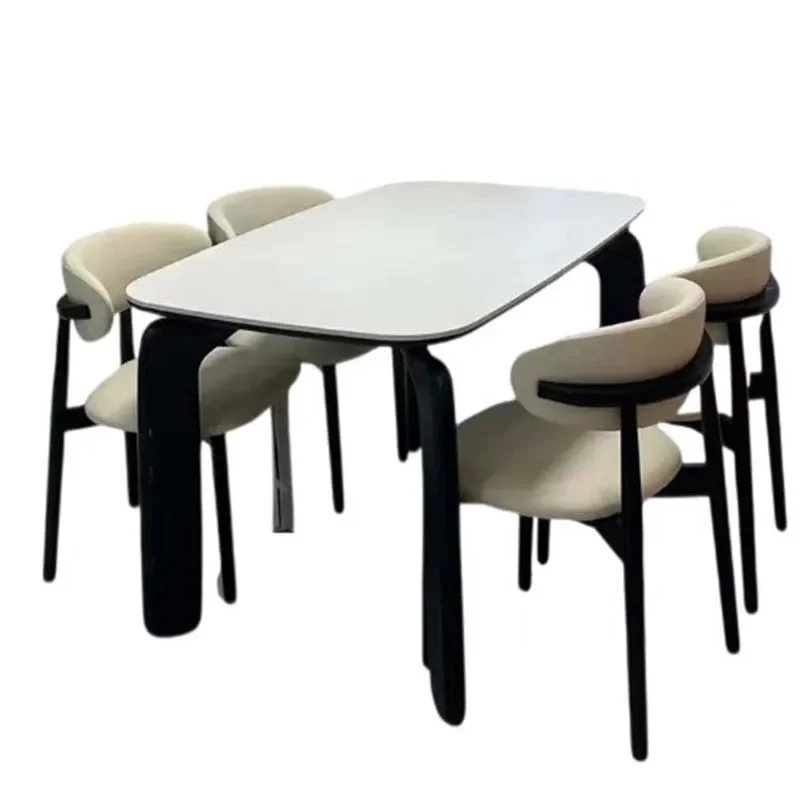 

European Waterproof Dining Table Modern White Big Design Wood Dining Table Luxury Rectangular Mesas De Restaurante Furniture