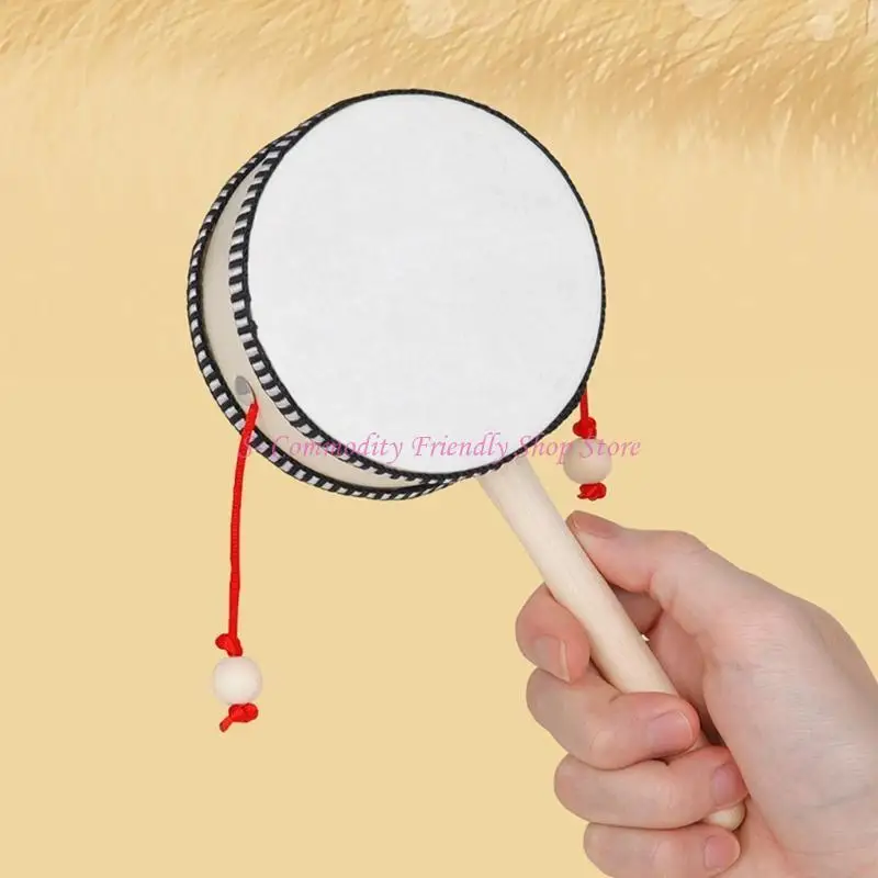 

85AE Baby Shaking Drum Early Educational Toy for Kids DIY Painting Drawing Kids Toy