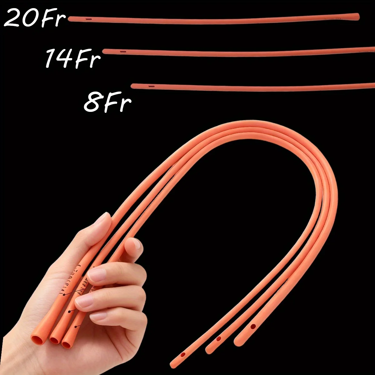 8Fr/14Fr/20Fr Roter medizinischer Latexschlauch – langlebiger, flexibler und drehbeständiger Labor- und klinischer Lieferschlauch