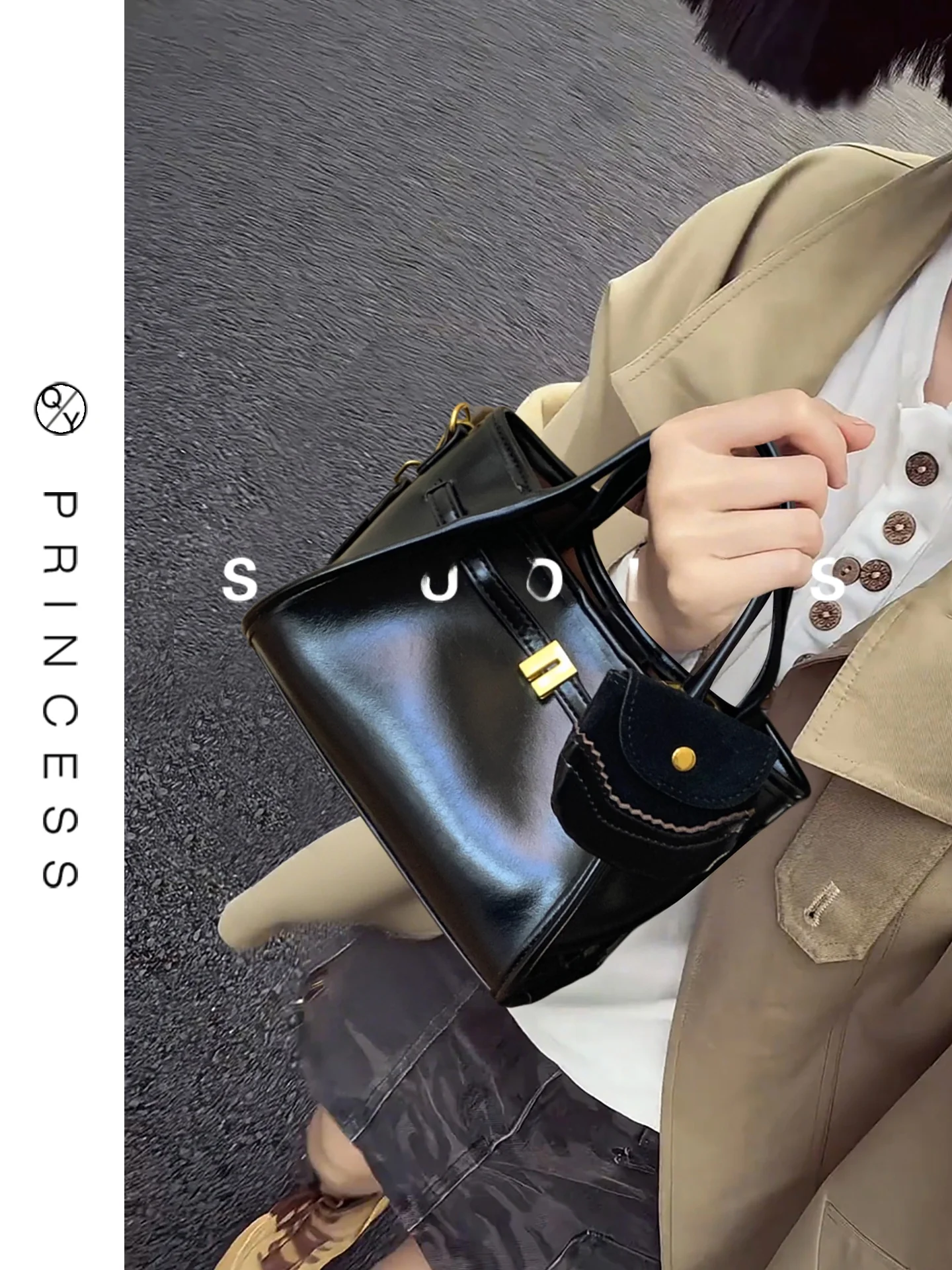 

High-End Oil Wax Leather Commuter Handbag Women's 2025 New Style Retro Bucket Crossbody Bag Casual Simple Fashion Women's Bag