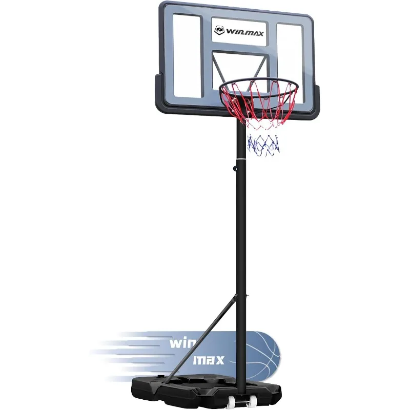 

WIN.MAX Basketball Hoop Outdoor 3.8-10ft Adjustable Height, 44inch Backboard, Swimming Pool Basketball Hoop & Goal for s/Adul
