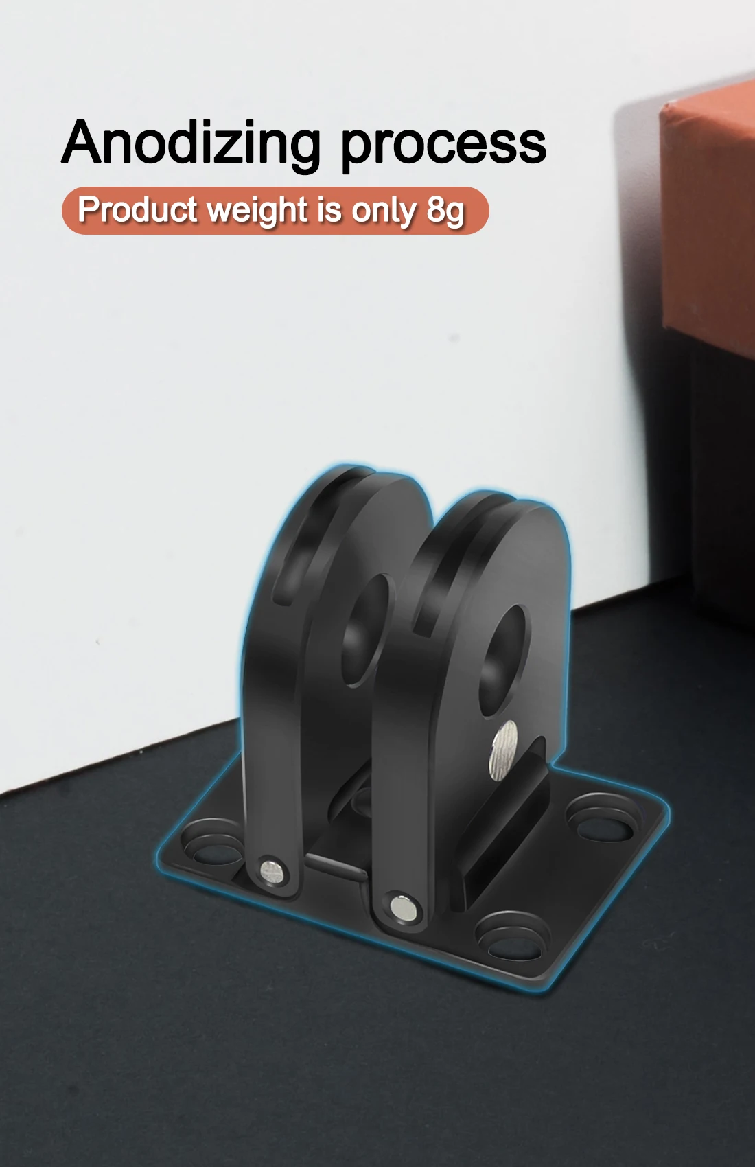 Klappbarer Fingeradapter, Stativhalterung, Dual 1/4 Gewinde, Basishalterung für GoPro Max 13, 12, 11, 10, 9, 8, max. Ständer, Stativ-Einbeinstativ-Adapter – Detail 11
