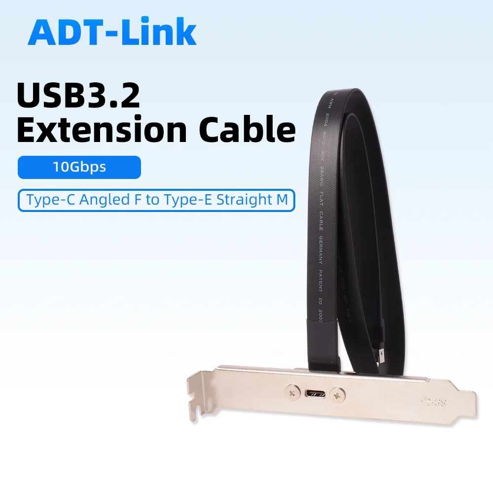 

ADT USB 3.2 Type-C To Type-E 19P 20P Extension Cable ITX Motherboard Built-in Device Adapter Support A4 Chassis with PCI Bracket