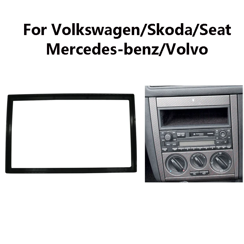 Double 2 Din Audio Fascia For VW Passat B5 Bora Golf IV Radio CD GPS DVD Stereo CD Panel Dash Mount Installation Trim Frame Kit