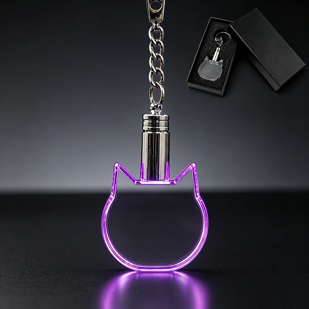 Xtool 10pcs Blank Pet Souvenirs K9 Crystal Keychain for 3D Laser Engraving Photo Cat Model Glass Pendants Key Ring