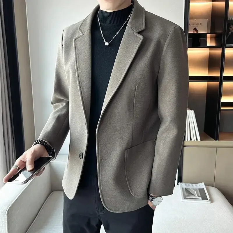 เสื้อSlim Fitอินเทรนด์2024 Thin Original Vintageเสื้อสูทผู้ชายแฟชั่นLuxury Designerคุณภาพสูงใหม่ชายTweed Blazer