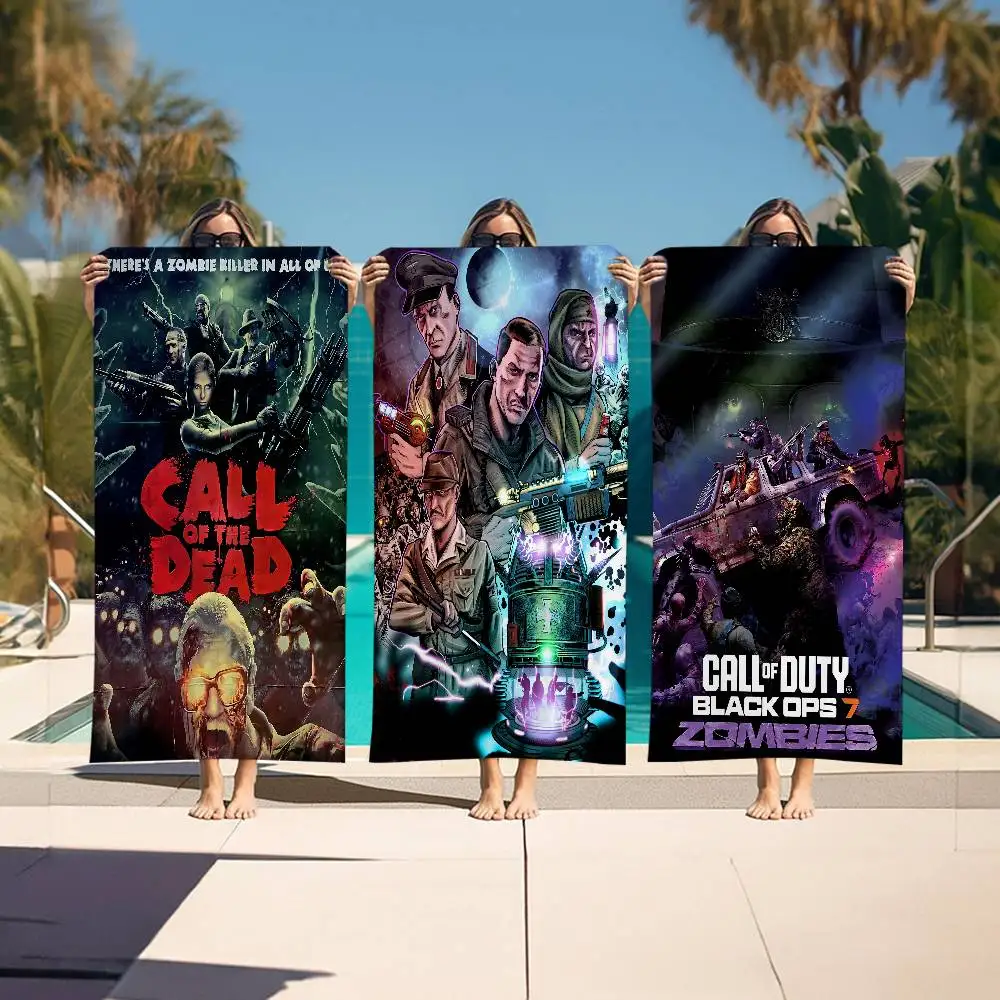 Game Cod Zombies Bath Towel Microfiber Soft Water Absorbing Breathable For Girl Kids Decorative Cartoon Beach Towel