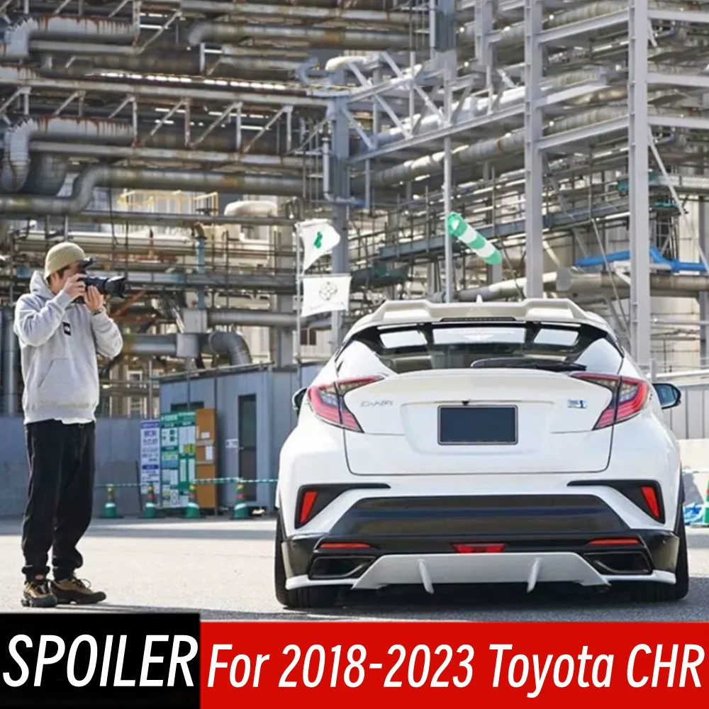 

For 2018 2019 2020 2021 2022 2023 Toyota CHR Body Kit Car Rear Roof Trunk Lid Black Carbon Spoiler Wings Exterior Accessories