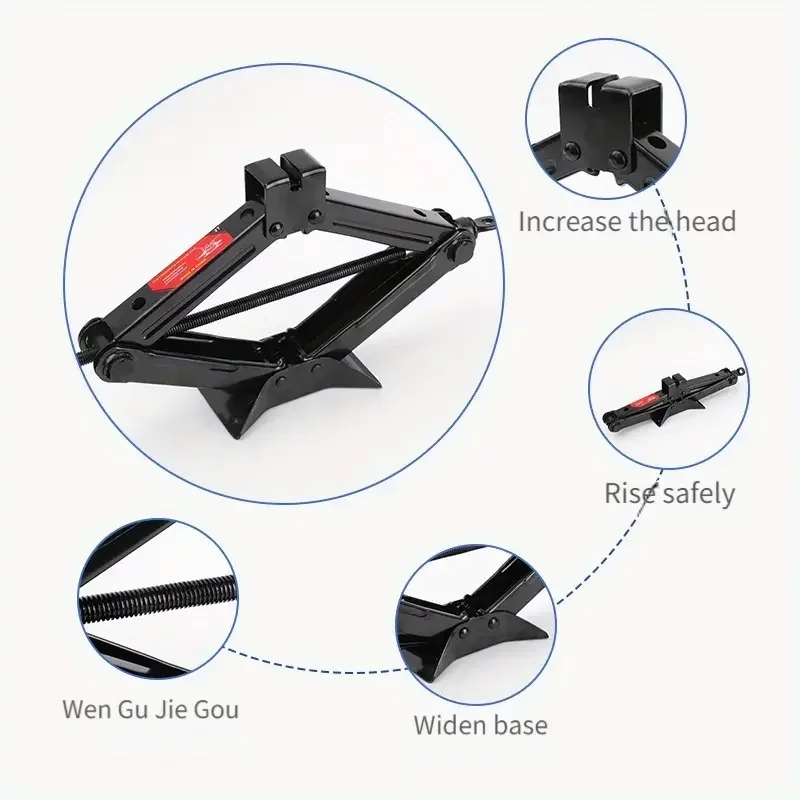 Factory Wholesale High Lift Manual Car Jacks 1.5 Tons/3307 Lbs Capacity 2000KG Scissor Jack For Cars