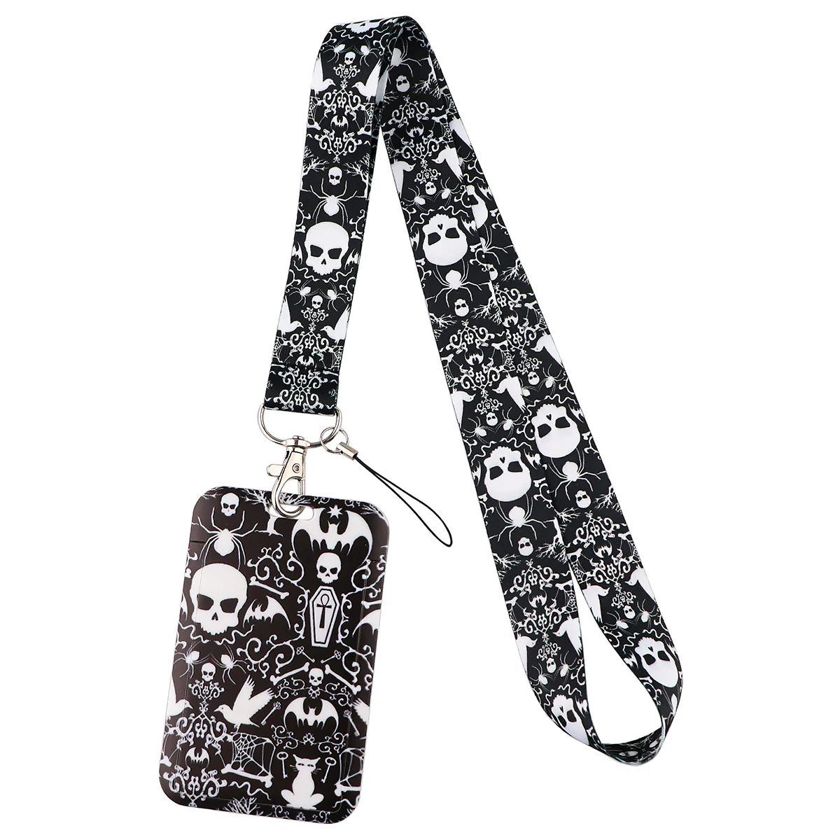 Halloween Skull Credential Holder Punk Lanyards for Key Neck Strap For Card Badge Gym Keychain Keyring Nurse Doctor Accessories