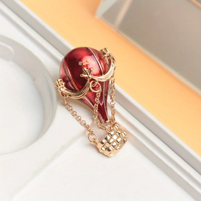 Fashion Ethos Enamel Hot Air Balloon Brooch Rhinestone Fashion Sweater Jewelry Pin Accessories