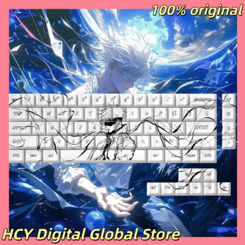 Original Satoru Gojo Theme Anime Keycap Mechanical Keyboard PBT Custom Keycap PC Game Keyboard Accessories Cartoon Gift Collect