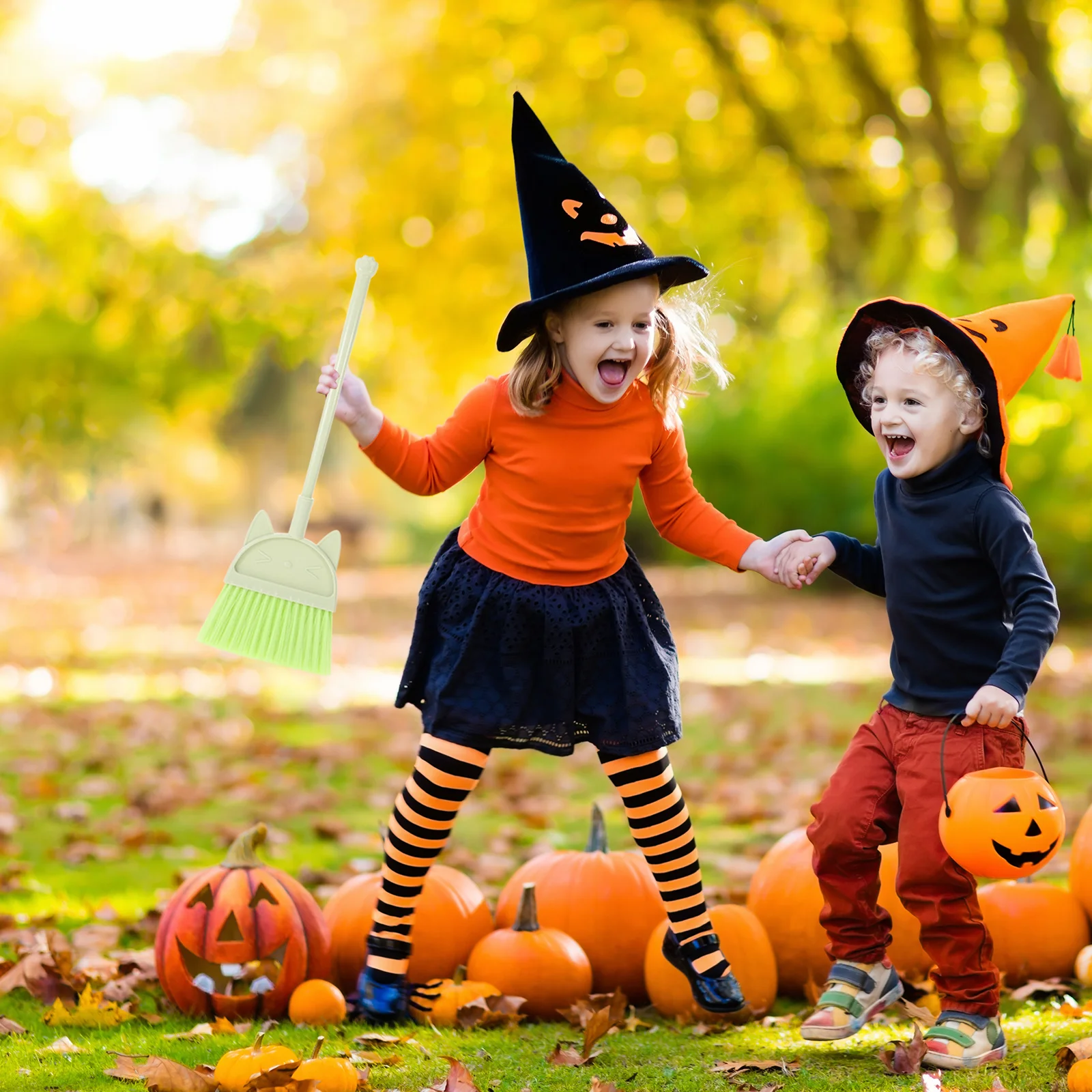 Mini escoba para niños, gato de dibujos animados, limpieza pequeña, escoba de barrido, herramienta de limpieza para niños, capacidad manual, suministros para el hogar