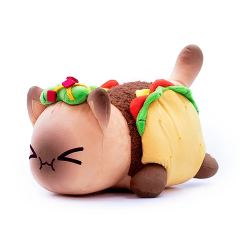 Meows Aphmau juguetes de animales de peluche, comida, gato, Coca Cola, hamburguesa, pan, sándwiches, Taco, gato, almohada para dormir, muñeca linda, 25CM