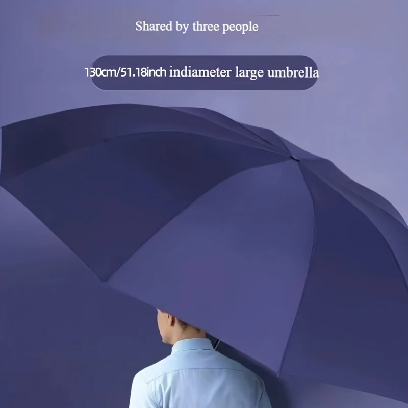 Business-Klapp-Regenschirm für Herren, winddicht, stark, supergroß, 130 cm, wasserdicht, sonnenbeständig, UV-Schutz, große Regenschirme