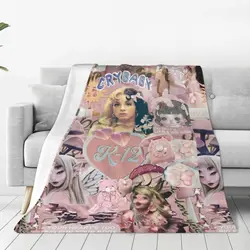 Cute Melanie Martinez Fleece Throw Blanket Music Singer Blanket for Bedding Travel Lightweight Thin Bedding Throws
