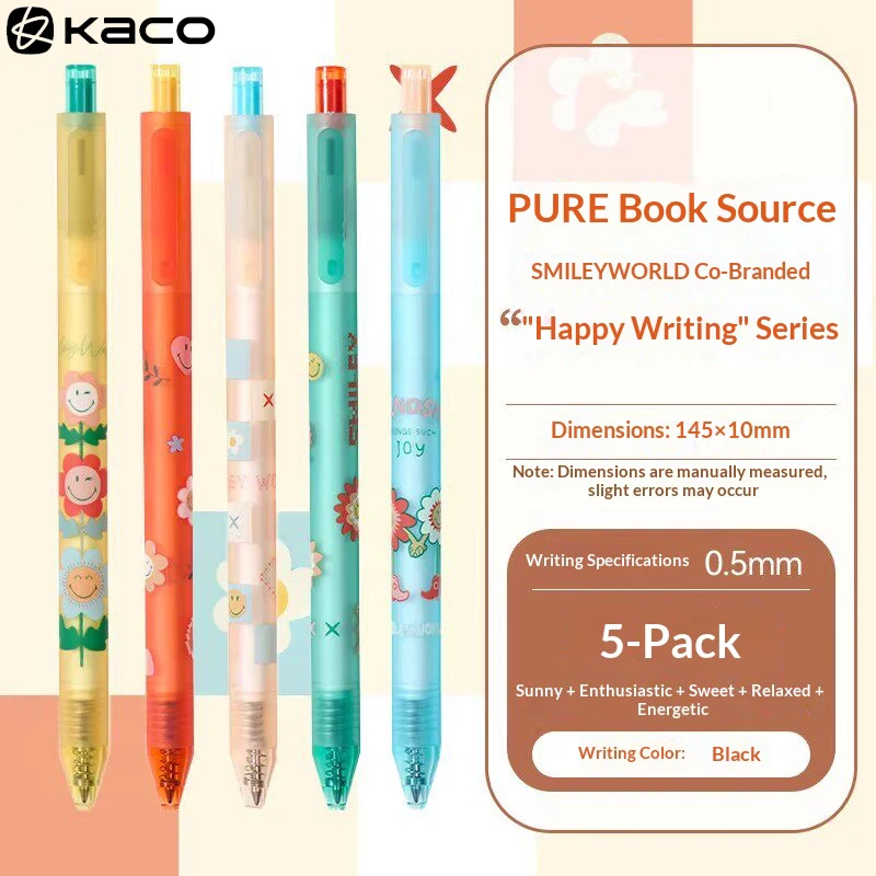 

KACO×Coca-Cola Retro Gel Pens,Aesthetics Ins 0.5mm Black Ink Quick-Dry&800M Writing Length Comfortable Grip For Students Office