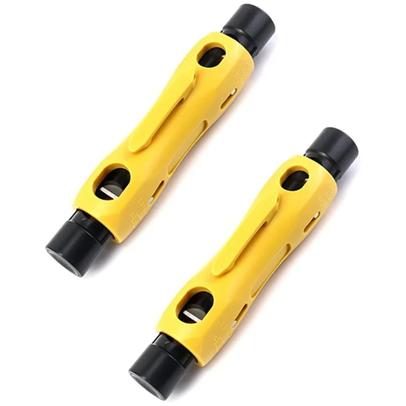 Double-Ended Coax Strippers, 2-Pack Coax Stripper Wire Cutter Coax Stripping Tool for RG7/11 and RG59/6/6Q