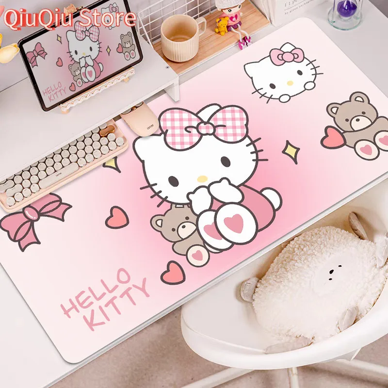 

Hello Kitty Mouse Pad Girls Computer Desk Pad High-value Pink Series Oversized Keyboard Pad Office Home Mouse Pad