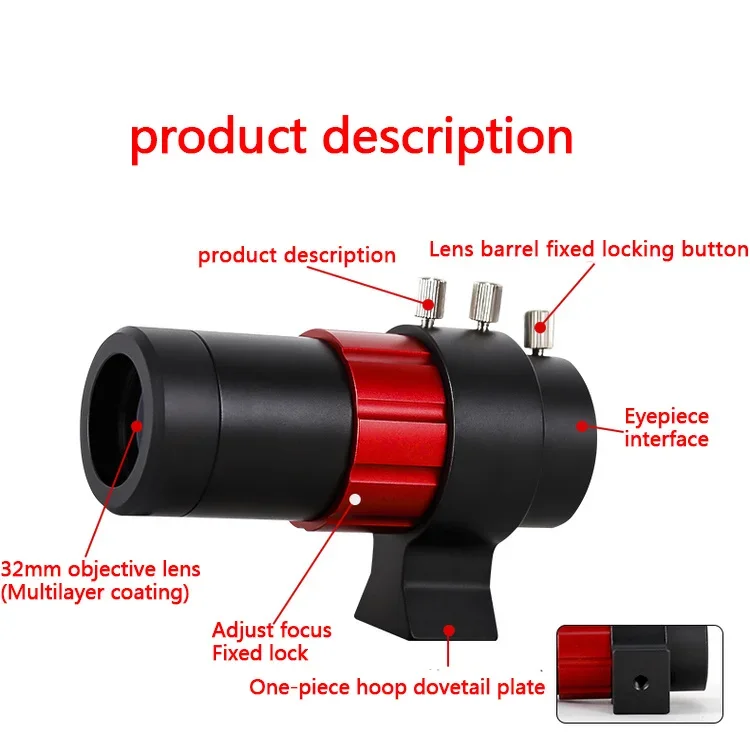 StarPal Guider Scope Guide Scope With Bracket Suitablt For ZWO ASI And QHY CCD And T7 Camrea