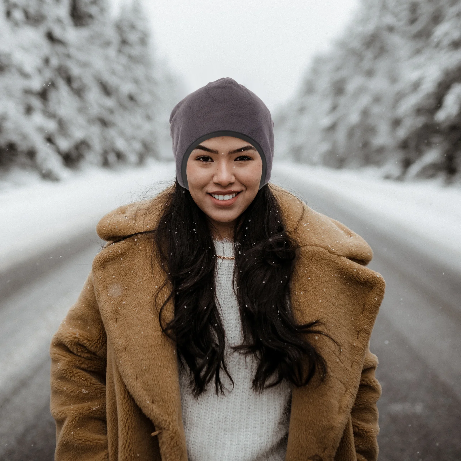 Outdoor Warm Fashion Skiing Hat Elastic Comfortable Cycling Hiking Sports Fleece Cap Autumn Winter Ponytail Design for Women