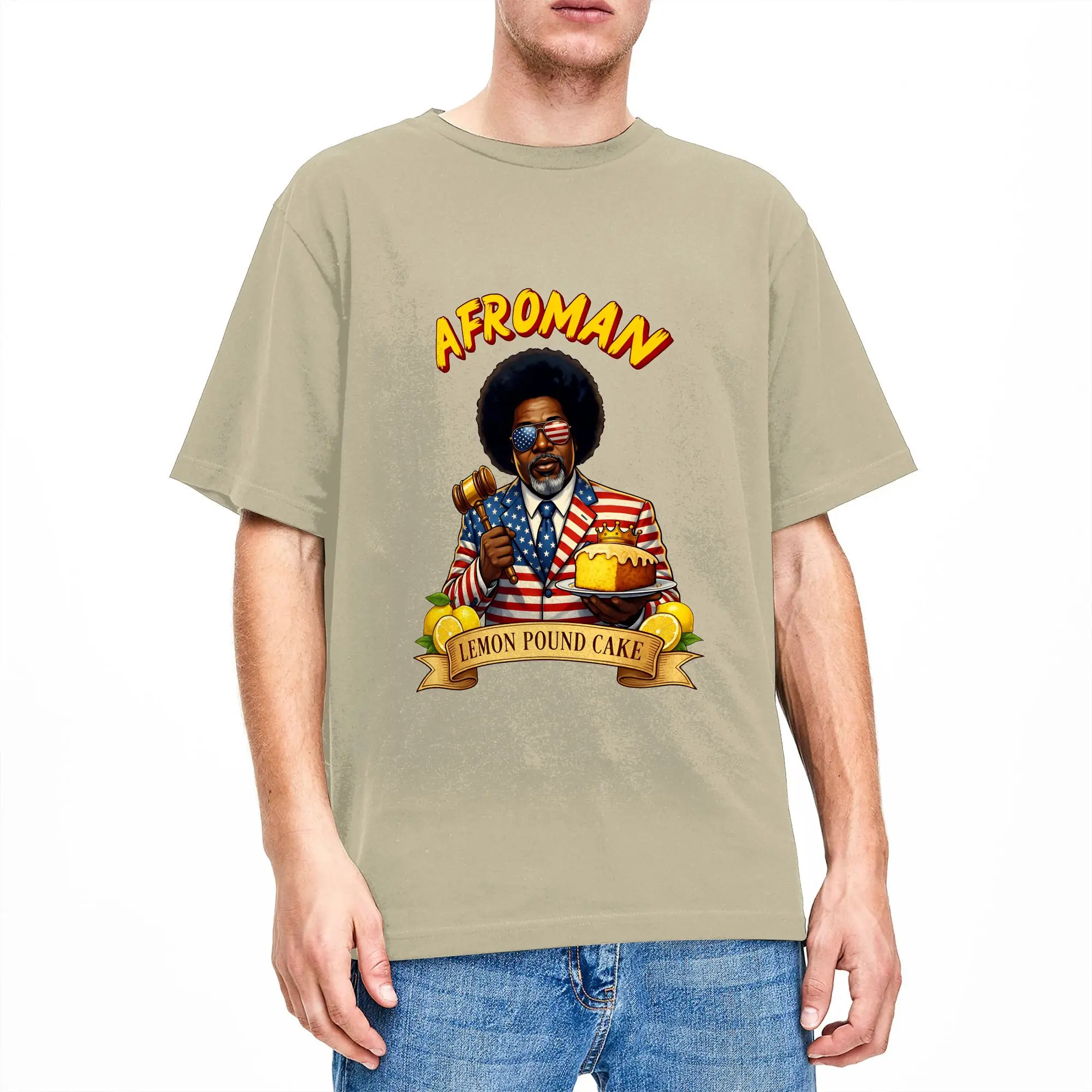 

Afroman Lemon Pound Cake T Shirt for Men 100% Cotton Funny T-Shirts O Neck Tees Short Sleeve Tops Plus Size