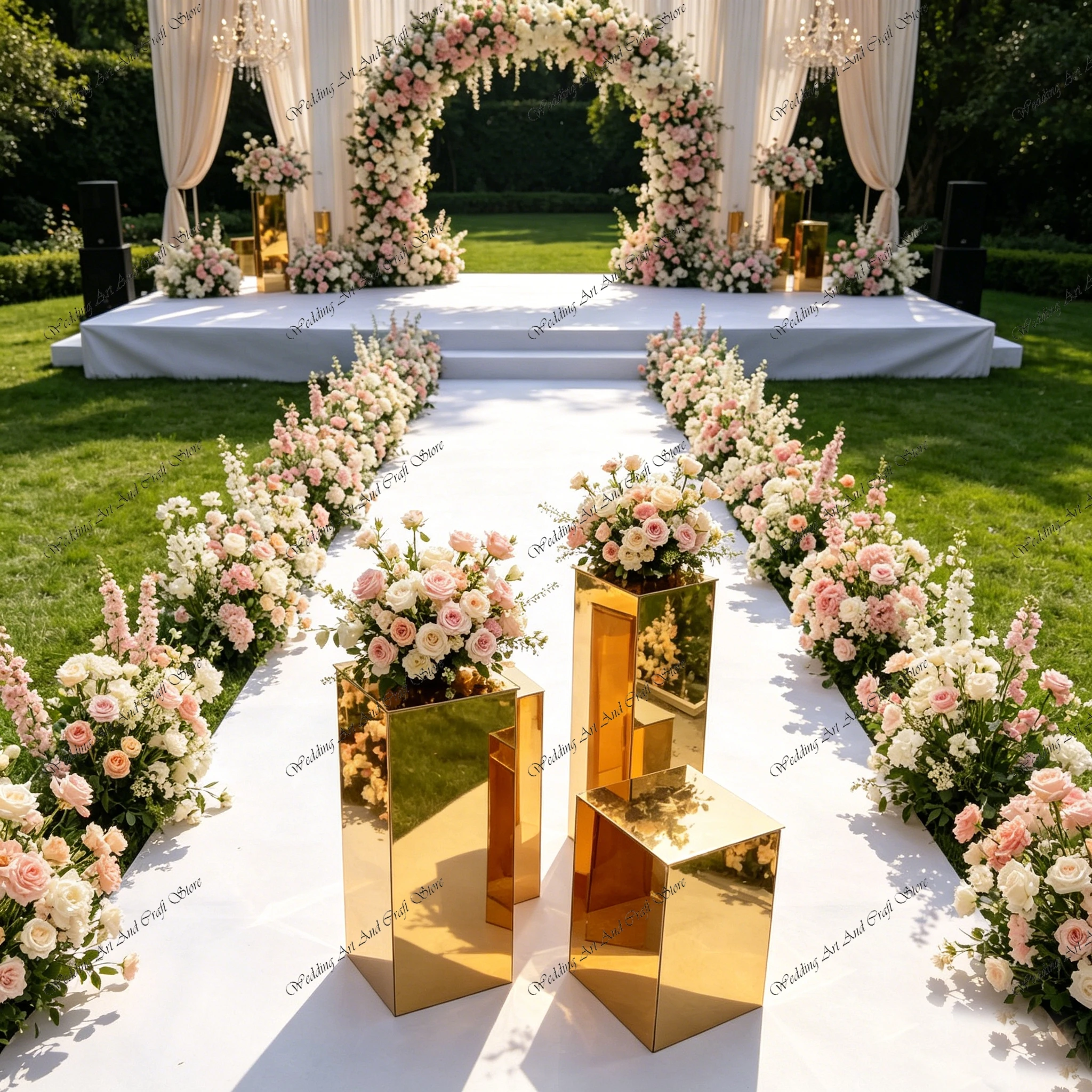 4pcs/Set 40/60/80/100cm Foldable Acrylic Wedding Flower Road Lead Cake Stand for Wedding & Event Party Decorations ivy959