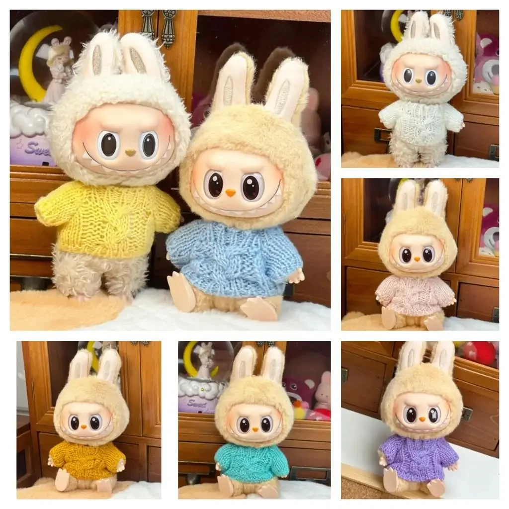 For 17 CM Labubu baby clothes cute top winter sweater Match Hoodies Dolls Accessories Cute Decoration for labubu cloth