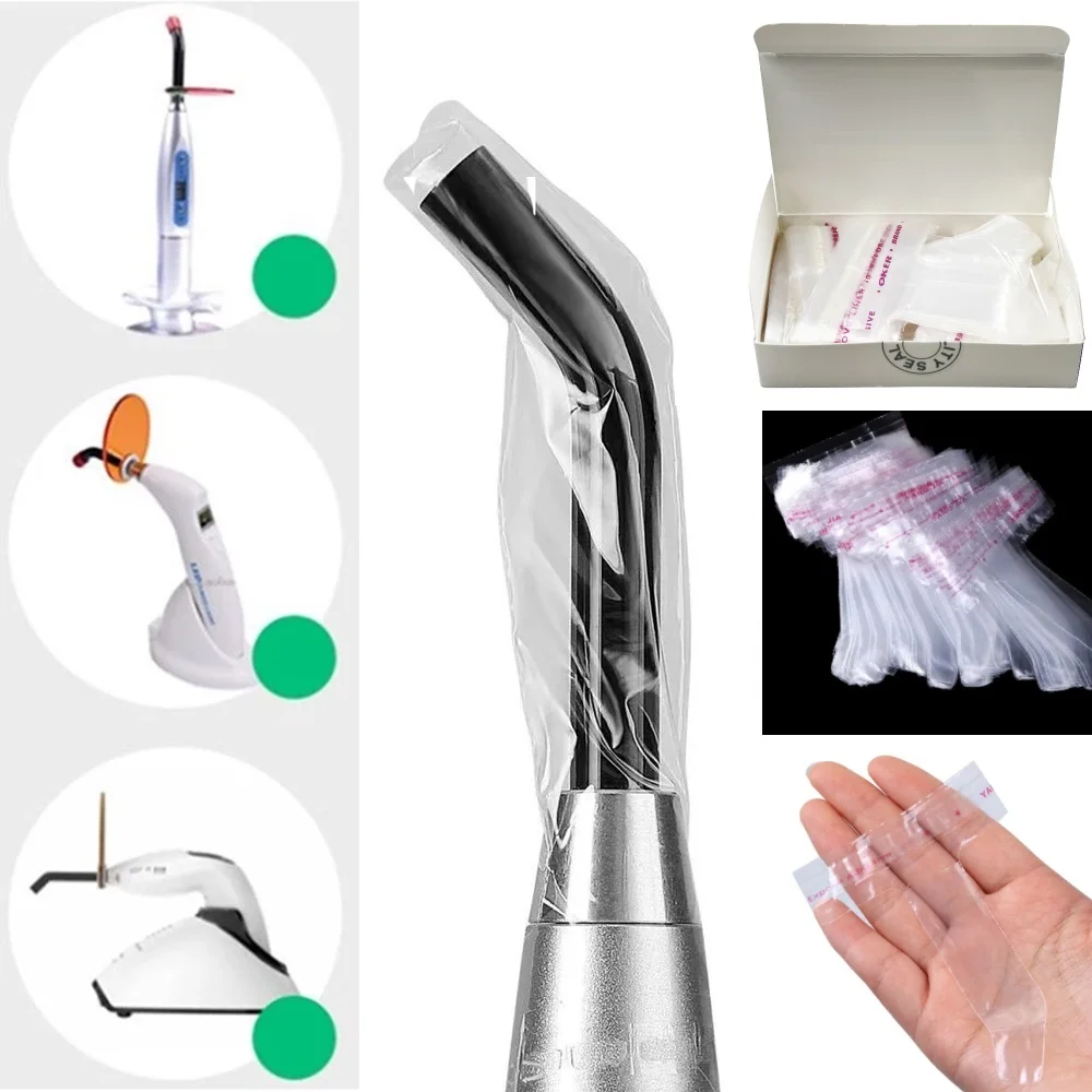 200pc/box Dental Curing Light Guide Sleeves Disposable Protective Film Sheath Sleeve Cover Dental Consumable Dentistry Material