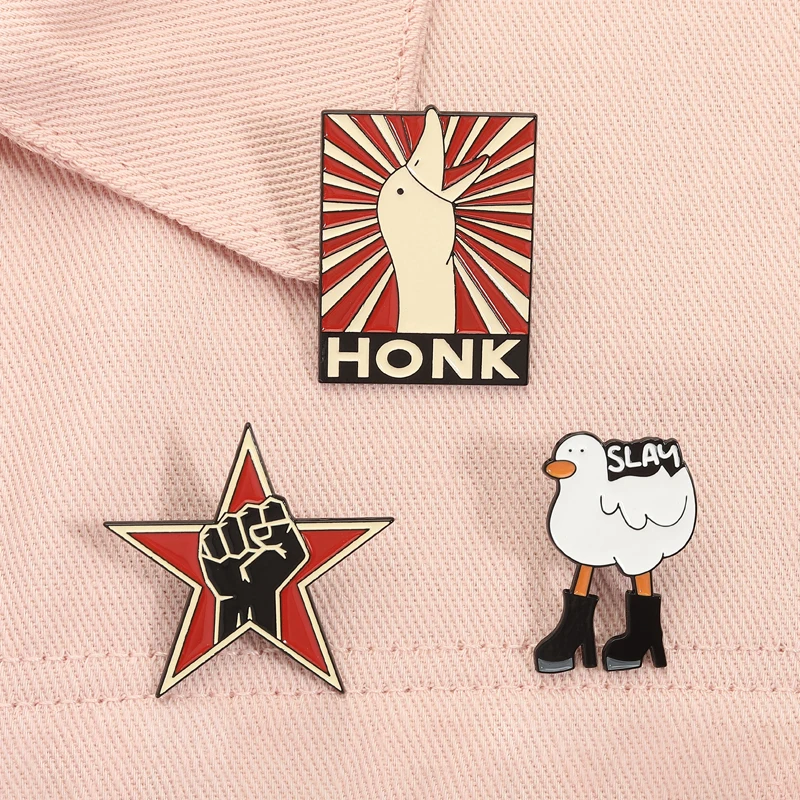 Slay Honk Goose-Pin esmaltado Rage Against The Music Machine, broches de música de Rap de Metal pesado, insignia de solapa, regalos de joyería para amigos