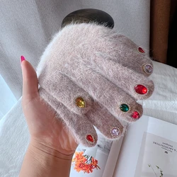 Women Winter Wool Gloves y2k Luxury Hand warmer Cashmere Mittens Women's Winter guantes invierno mujer winter accessories