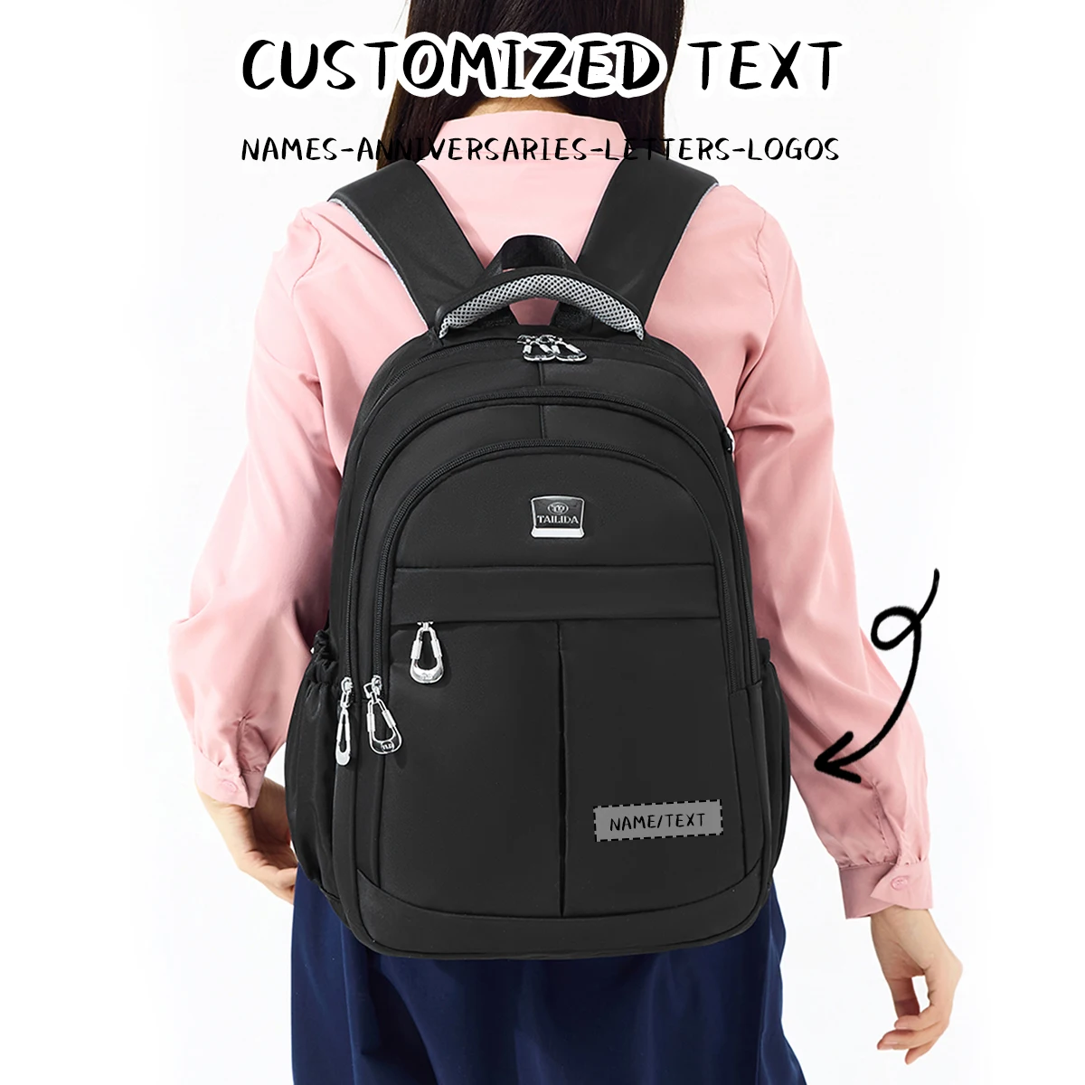 Customized Logo School Bag for Girls and Boys in Grades 2-6, Children's Spine-Protecting and Weight-Reducing Backpack, Gift Backpack, Exclusive DIY