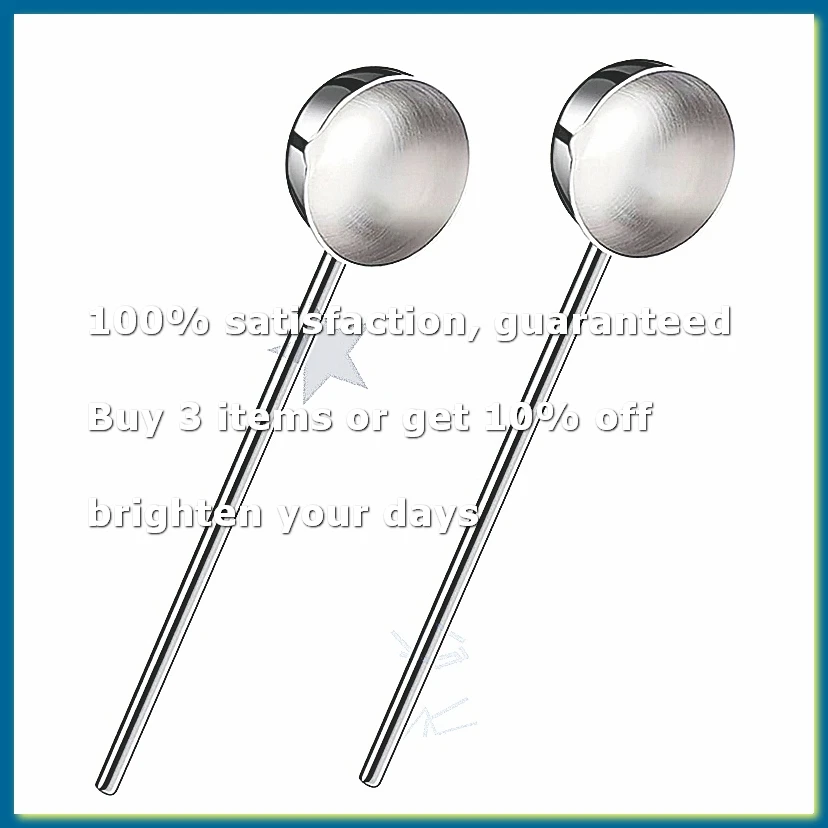 Small Soup Ladle Stainless Steel Metal Deep Spoon with Pour Spout 2Oz Long Handle Gravy Ladles for Kitchen 2 Pack