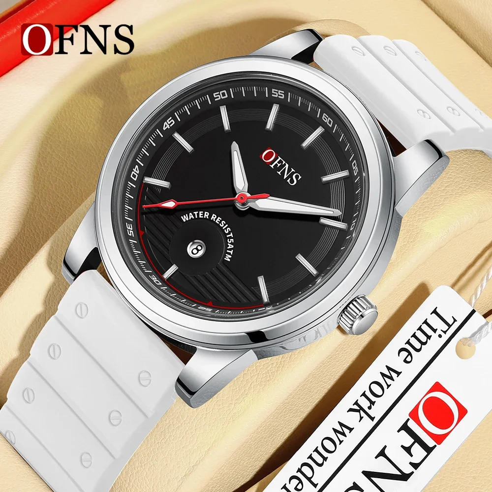 OFNS 8028 New Men\'s Quartz Watch Leisure Trend Fashion Lighting Electronic Scale Nail Calendar Waterproof Men\'s Watch