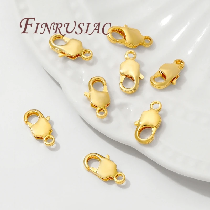 18K Gold Plated Brass Lobster Clasp For Jewelry,DIY Necklace Bracelets Accessories, Clasps Connectors Findings,Jewelry Making image 2