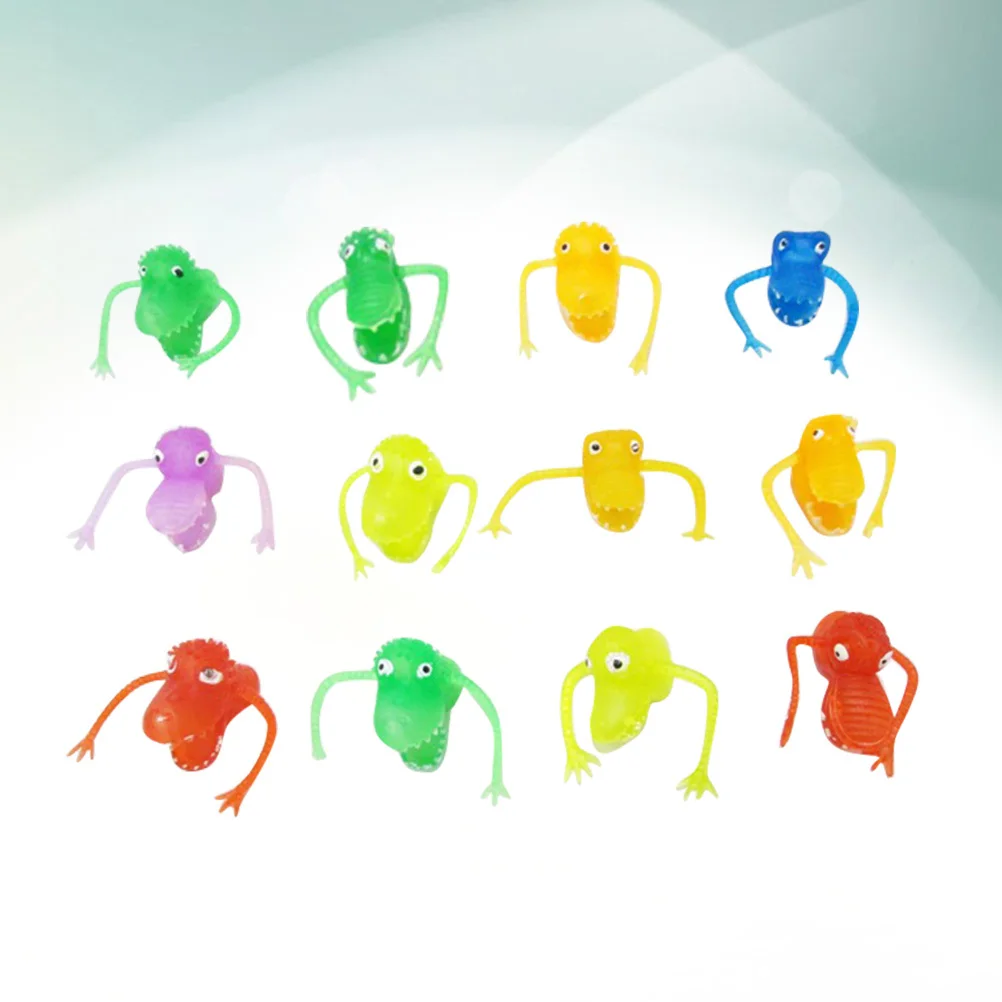 12Pcs Big Plastic Dinosaur Finger Puppets Kids Party Decorations Storytelling Props Rewards Fun Animals Finger Puppets