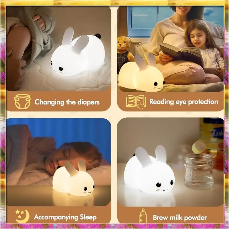 Meilleures offres mignon enfants veilleuse Forkids, 7 couleurs USB lampe en Silicone Rechargeable, 7 couleurs USB lampe en Silicone Rechargeable idéal G