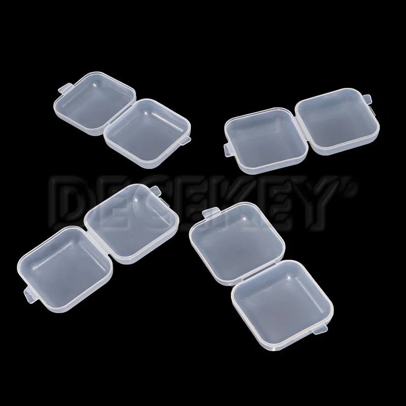 Mini Plastic Storage Box 5/20PCS Transparent Jewelry Storage Box Container Portable Earring Ring Earplugs Packaging Storage Case