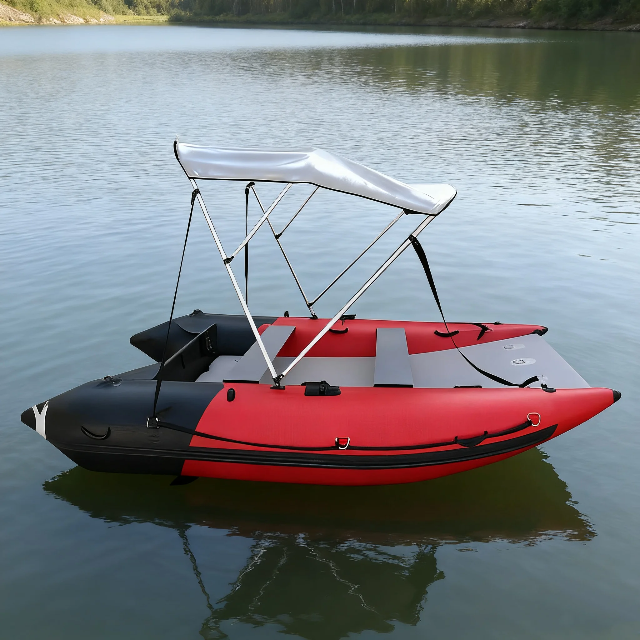 

High Quality Custom Size 1.2mm PVC Fishing Inflatable 4 Person Speed Boat Catamaran With CE