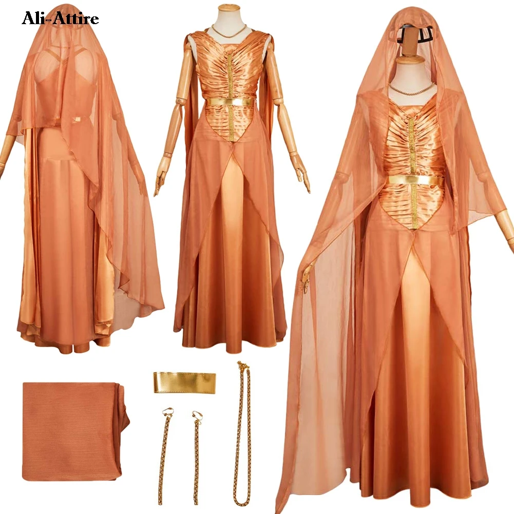 

Movie Space Battle Cosplay Mon Mothma Dresses Clothing Female Adult Party Roleplay Costume Suits Outfits Halloween Carnival
