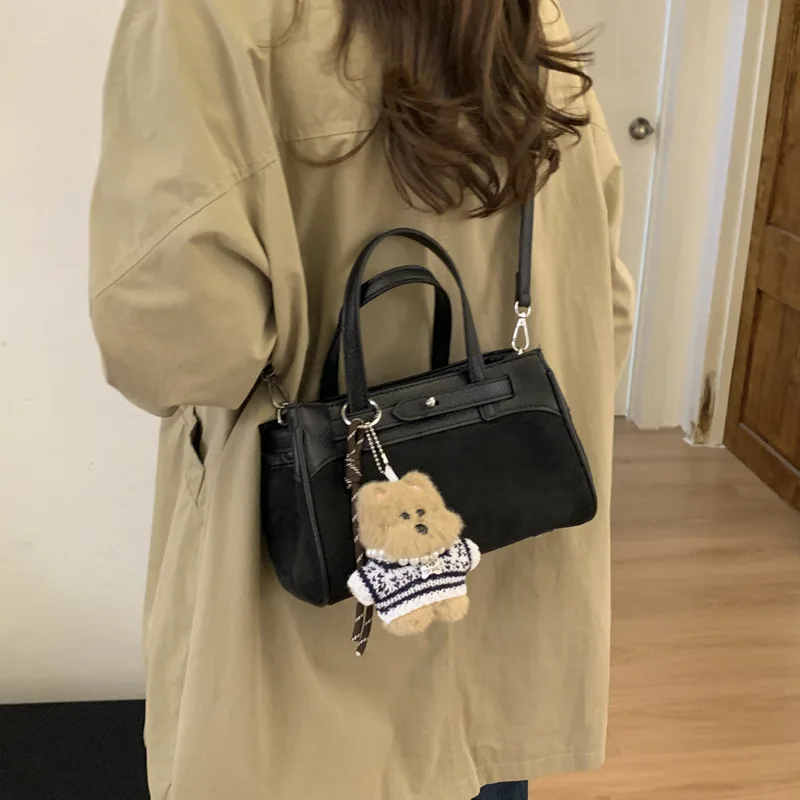 

Зимняя винтажная женская сумка через плечо 2025 года, многосторонняя сумка через плечо из натуральной кожи, большая вместительная сумка для работы и свиданий