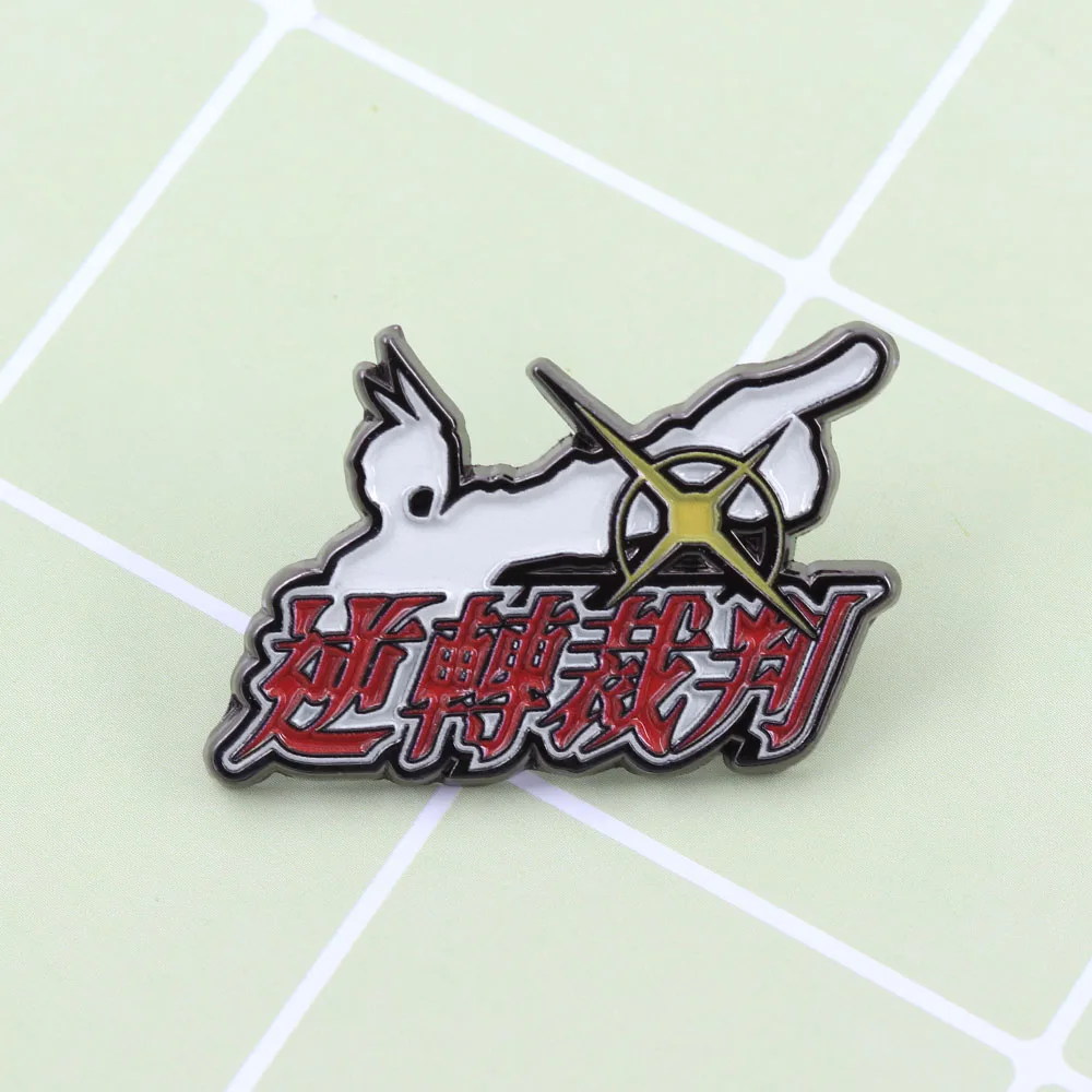 Ace Attorney Emaille-Pin Gyakuten Saiban Logo-Abzeichen Phoenix Wright "Objection!" Brosche Spiel-Merchandise für Fans Anstecknadel Schmuck Geschenk – Detail 8