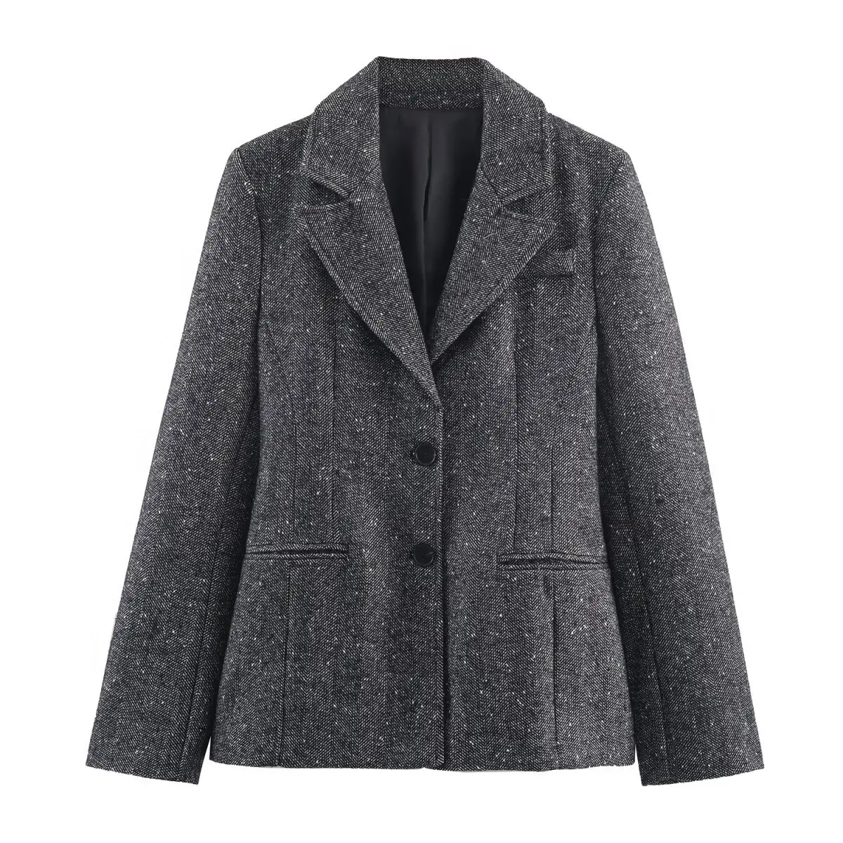 Fashionable Mixed-Fiber Short-Skirt Style Suit Jacket And Pants Set for Women Organic Cotton Knitted  Color Casual Pants