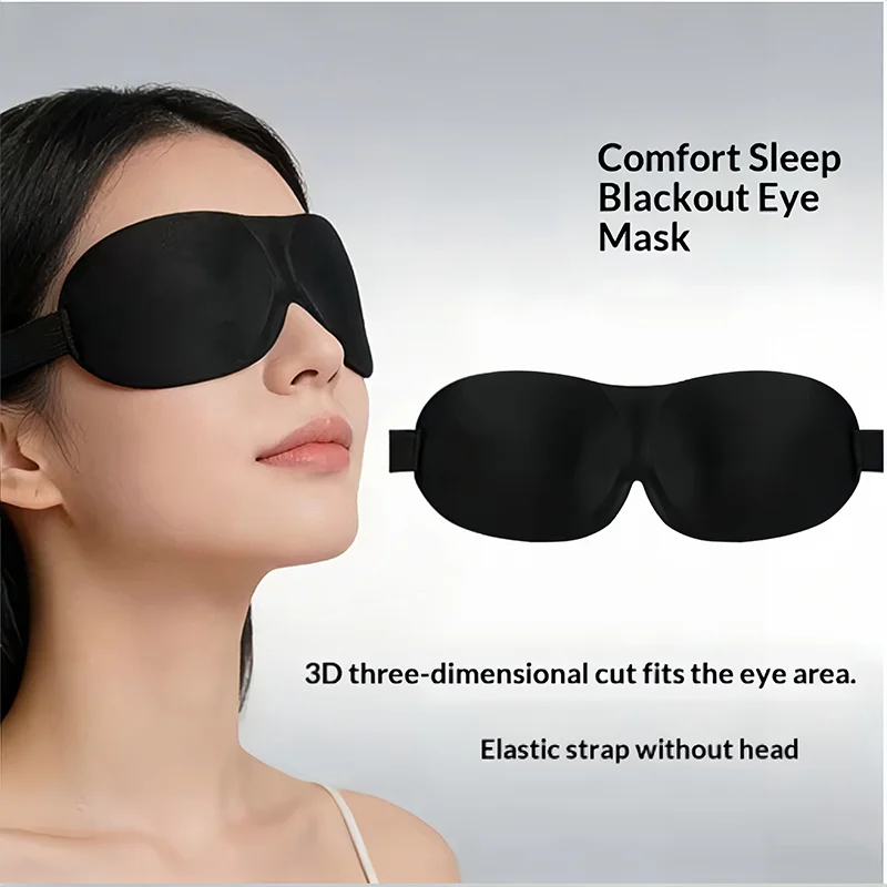 Breathable 3D Adjustable Sleep Mask – Blocks Light, Allows Air Circulation for Eyes, Unisex Comfort Fit