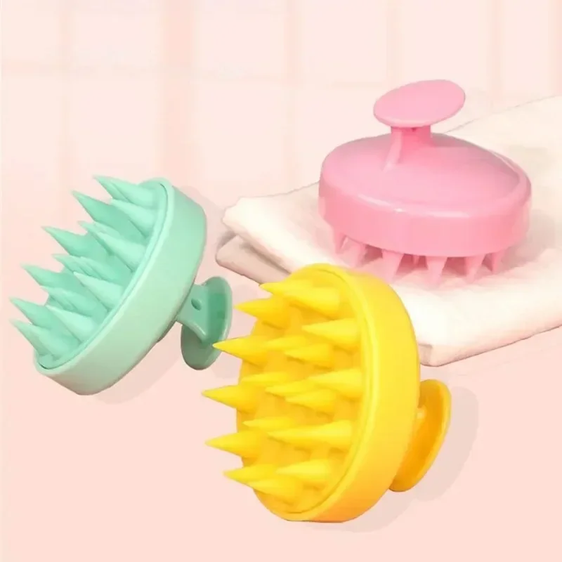 

Soft Shampoo Brush Head Massage Comb Plastic Massage Brush Clean Scalp Thoroughly Scalp Massage Easy Foaming Bath Comb Silicone