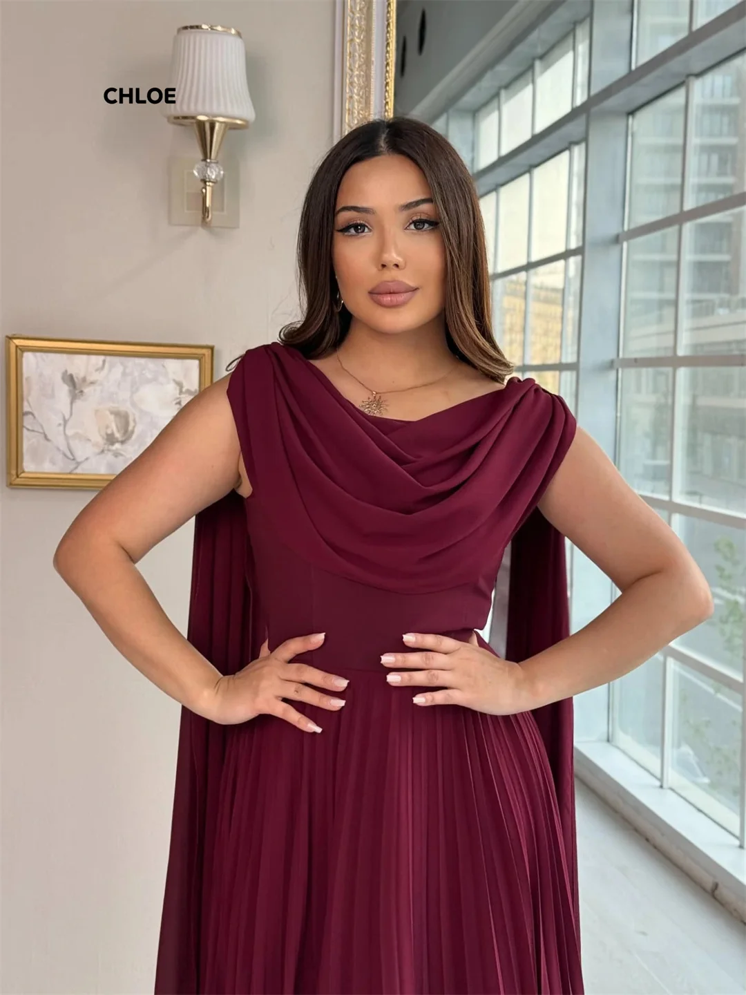 Gaun Pesta Pernikahan Wanita Custom Made 2025 Tanpa Lengan Gaun Prom Mewah Elegan Gaun Pesta Malam Model A-line dengan Selendang Gaun Ball Gown