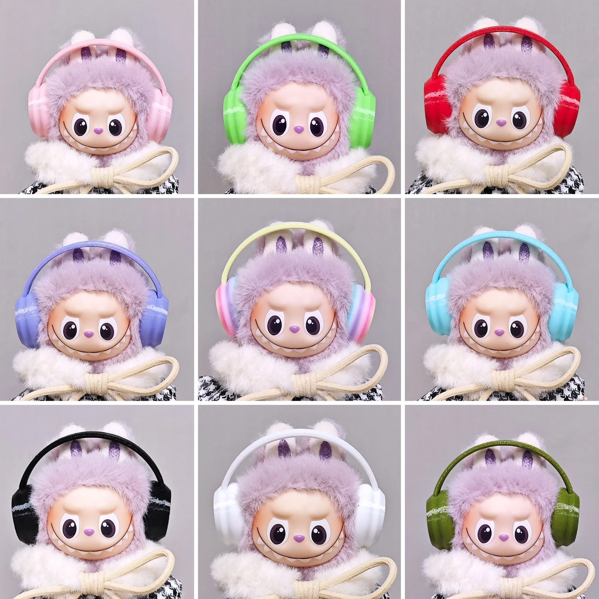 

Accessories For 10cm Mini Labubu 4.0 4th Generation Heartthrob Macaron Series – Colorful Headphones