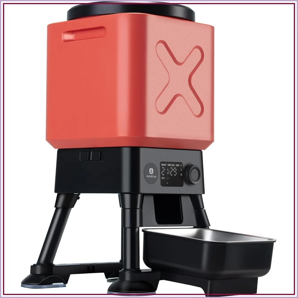 14L Automatic Dog Feeder for Large Breeds, Anti-Blockage, Timed Dispenser, Dual Power, Stainless Steel Bowl